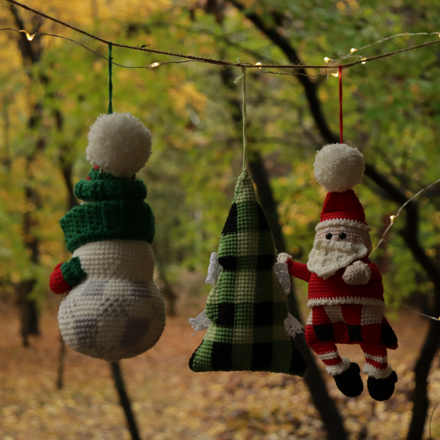 The Christmas tree, Santa and Snowman crochet patterns