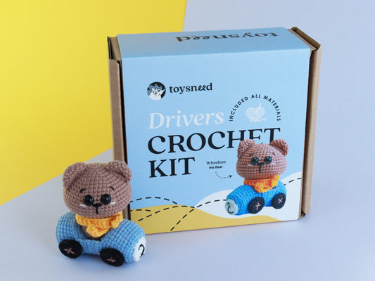 Wheelson the Bear Crochet Kit – Part of the Drivers Series