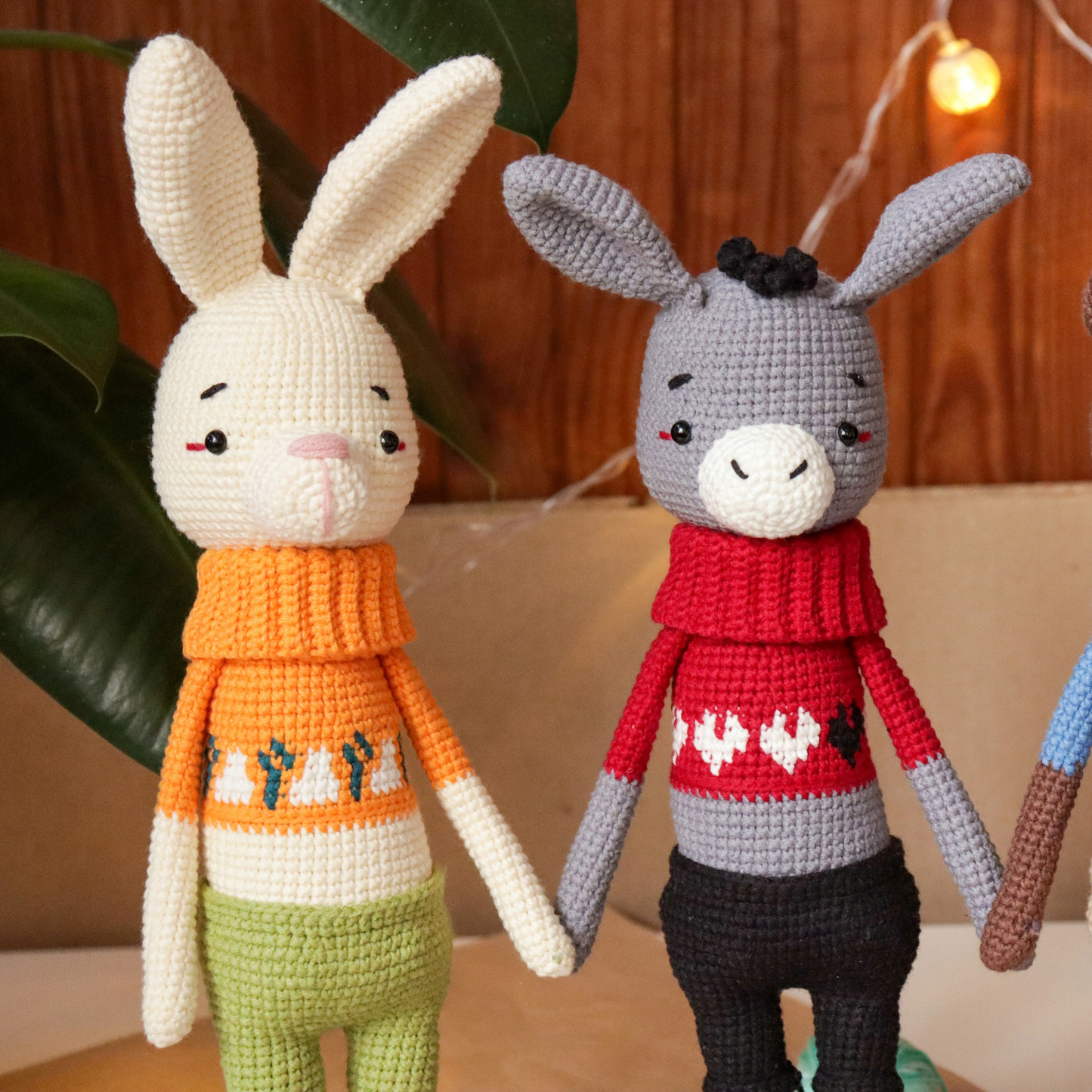 Crochet pattern set 3in1: rabbit, bear, donkey