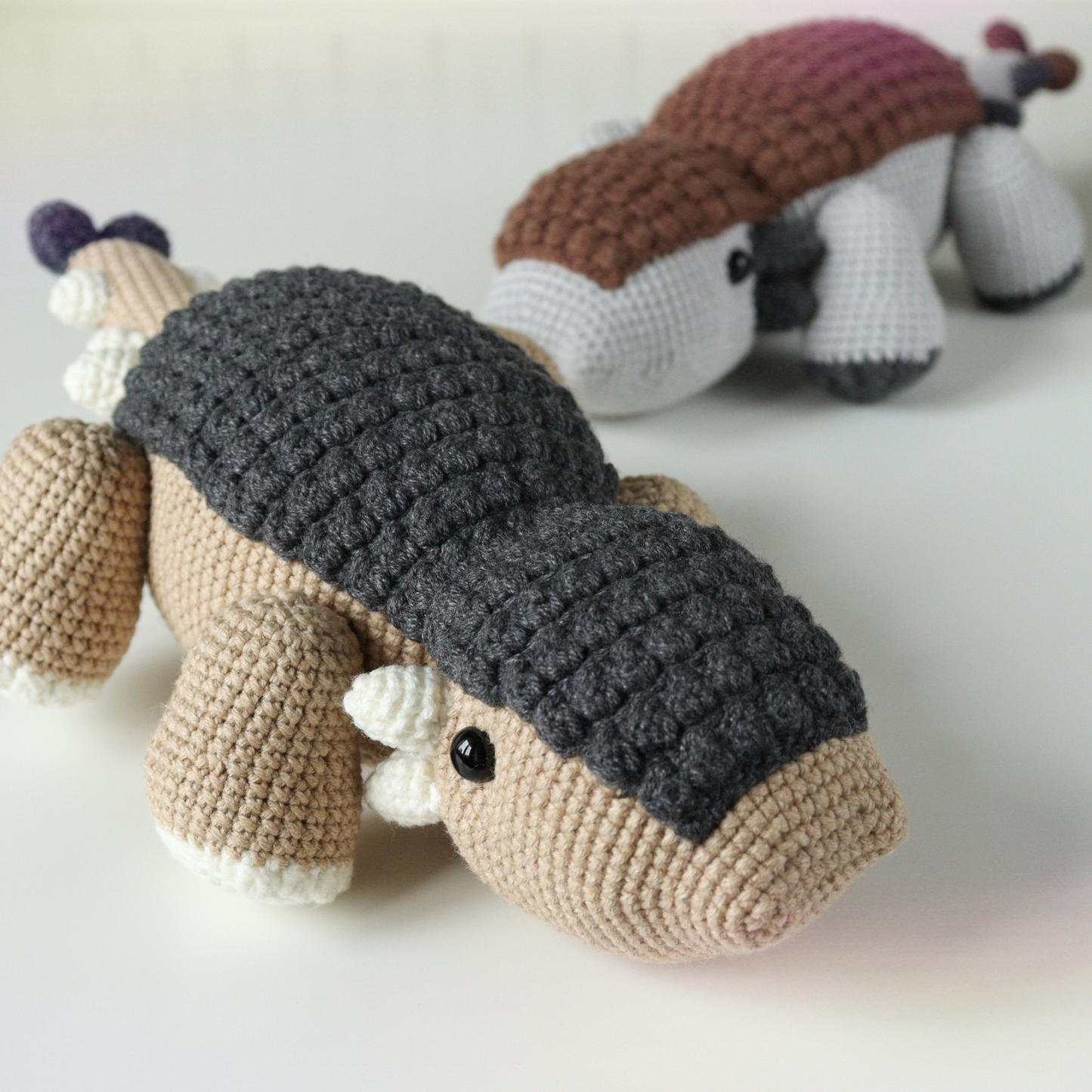 Bun the ankylosaurus dinosaur crochet pattern