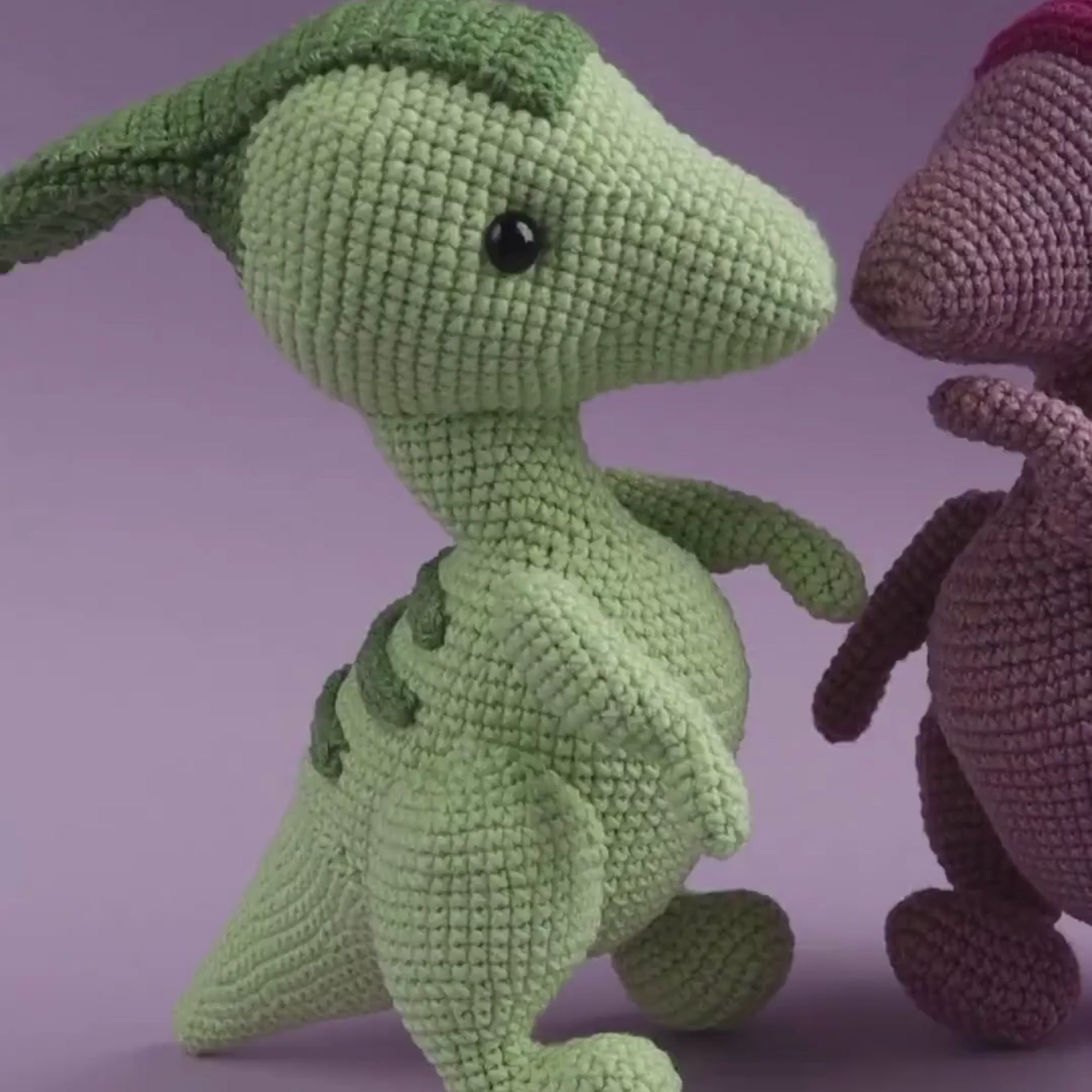 Candy the parasaurolophus dinosaur crochet pattern - video