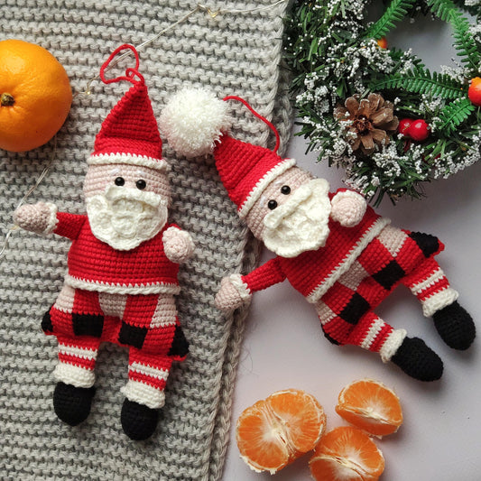 Santa crochet pattern, christmas ornaments, christmas decor